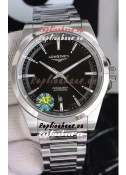 Longines Conquest Automatic Black Dial Automatic Watch in Steel Casing