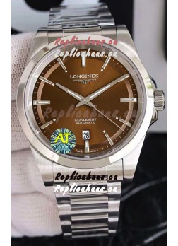 Longines Conquest Automatic Brown Dial Automatic Watch in Steel Casing