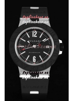 Bvlgari Aluminum 1:1 Mirror Swisss Replica Watch in Black Dial 