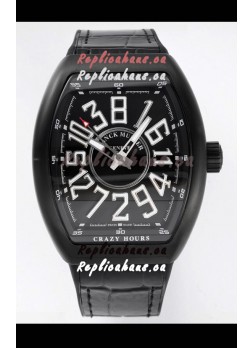 Franck Muller Vanguard Crazy Hours in DLC Coated Casing Swiss Replica Watch 
