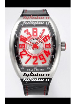 Franck Muller Vanguard Crazy Hours in Stainless Steel - White Dial Swiss Replica Watch 