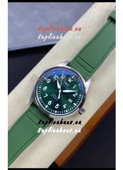 IWC Pilot MARK Series IW328205 1:1 Mirror Swiss Replica Watch in Green Dial and Strap