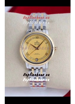 Omega De Ville Edition Swiss Automatic Watch in Two Tone Rose Yellow Gold - Gold Dial