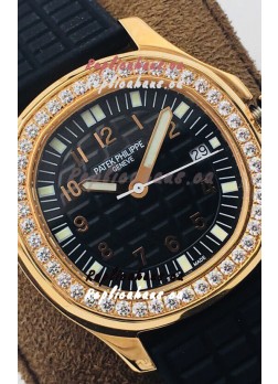 Patek Philippe Aquanaut 5067A Swiss Replica Watch in Yellow Gold Black Dial - 35MM