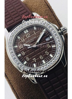 Patek Philippe Aquanaut 5067A Swiss Replica Brown Dial in Stainless Steel Diamonds Bezel 35MM