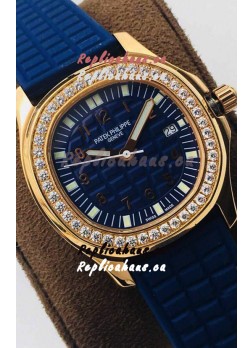 Patek Philippe Aquanaut 5067A Swiss Replica Watch in Yellow Gold Blue Dial - 35MM