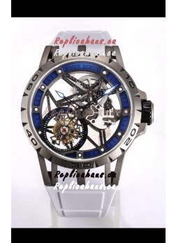 Roger Dubuis Excalibur Spider Flying Tourbillon Skeleton Titanium Casing 45MM 1:1 Mirror Swiss Watch