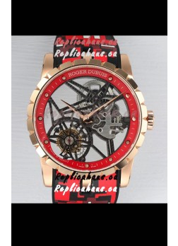 Roger Dubuis Excalibur Spider Flying Tourbillon Skeleton Rose Gold Casing 42MM 1:1 Mirror Swiss Watch
