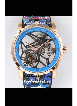 Roger Dubuis Excalibur Spider Flying Tourbillon Skeleton Rose Gold Casing 42MM 1:1 Mirror Swiss Watch