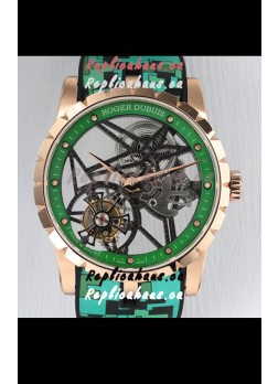 Roger Dubuis Excalibur Spider Flying Tourbillon Skeleton Rose Gold Casing 42MM 1:1 Mirror Swiss Watch