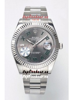 Rolex Datejust Cal.3235 WIMBLEDON Swiss Watch 1:1 Mirror Replica 904L Steel 41MM - Grey Dial 