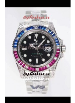 Rolex GMT Masters II Diamonds Swiss watch in 904L Case - 1:1 Mirror Quality