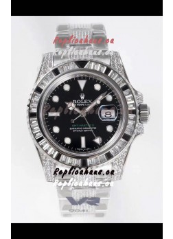 Rolex GMT Masters II Diamonds Swiss watch in 904L Case - 1:1 Mirror Quality