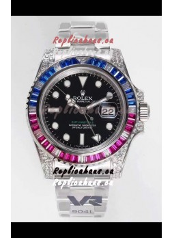 Rolex GMT Masters II Diamonds Swiss watch in 904L Case - 1:1 Mirror Quality