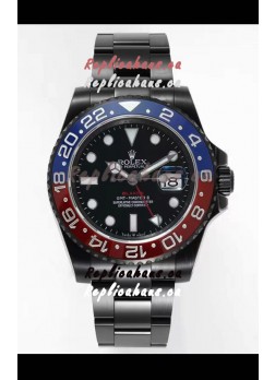 Rolex GMT Masters II REF.126710BLRO PEPSI BLAKEN Swiss Replica - 904L Steel in DLC Coating