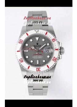 Rolex Submariner DiW Stainless Steel Casing White Ceramic Bezel Grey Dial Edition Watch 