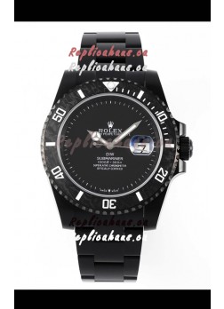 Rolex Submariner DiW DLC Coated Steel Casing Black Ceramic Bezel Edition Watch 