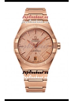 Omega Co-Axial Constellation Rose Gold Meteorite Dial 1:1 Mirror Replica 41MM
