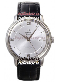 Omega De-Ville Annual Co-Axial Swiss Replica Watch 1:1 Mirror Edition in Steel Dial 39.5MM