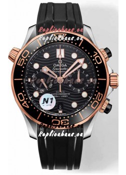 Omega Seamaster Co-Axial Master Chronograph Two Tone Black Dial 44MM 1:1 Mirror Replica