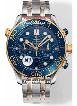 Omega Seamaster Co-Axial Master Chronograph Two Tone Blue Dial 44MM 1:1 Mirror Replica