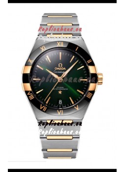 Omega Co-Axial Constellation Two Tone Black Green Dial 1:1 Mirror Replica 41MM