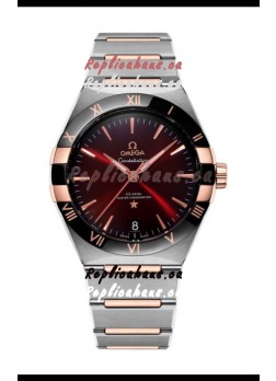 Omega Co-Axial Constellation Two Tone Black Burgundy Dial 1:1 Mirror Replica 41MM