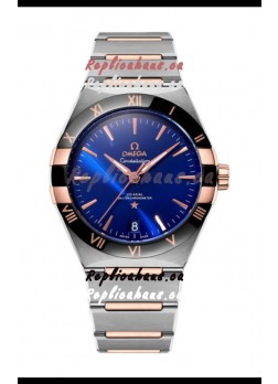 Omega Co-Axial Constellation Two Tone Blue Burgundy Dial 1:1 Mirror Replica 41MM