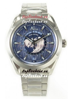 Omega Aqua Terra 150M Wolrd Timer 24 Summer Blue Dial 904L Steel 1:1 Mirror Replica 41MM 