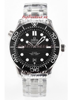 Omega Seamaster Super Clone 300M Master Chronometer Black Swiss 904L Steel Watch