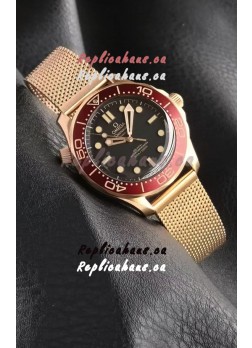 Omega Seamaster Super Clone 300M Diver Rose Gold Black Dial Edition Watch 