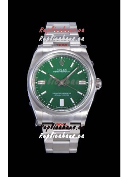 Rolex Oyster Perpetual REF#124300 41MM Cal.3230 Movement Swiss Replica Green Dial 904L Steel 1:1 Mirror Replica Watch