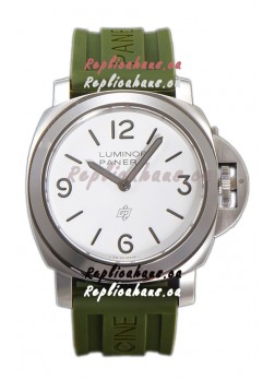 Panerai Luminor Base Logo PAM1087 White Dial 1:1 Mirror Quality - 904L Steel in Rubber Strap