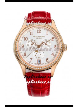 Patek Philippe Complications 4948G Annual Calendar Moonphase White Dial Rose Gold Swiss Replica