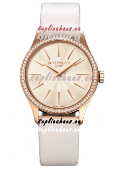 Patek Philippe Calatrava 4997 Ladies Rose Gold Yellow Dial with Swiss Automatic Movement Watch
