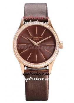 Patek Philippe Calatrava 4997 Ladies Rose Gold Brown Dial with Swiss Automatic Movement Watch