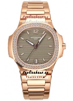 Patek Philippe Nautilus 7118R 35MM 1:1 Rose Gold Grey Dial 1:1 Mirror Replica Watch