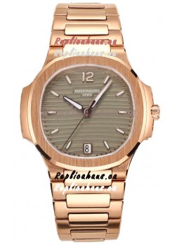Patek Philippe Nautilus 7118R 35MM 1:1 Rose Gold Grey Dial 1:1 Mirror Replica Watch