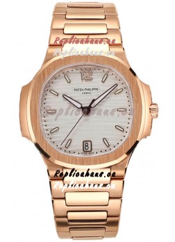 Patek Philippe Nautilus 7118R 35MM 1:1 Rose Gold White Dial 1:1 Mirror Replica Watch