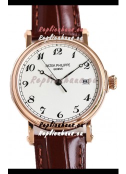 Patek Philippe Calatrava 5153J Rose Gold 1:1 Mirror Swiss Replica Watch 