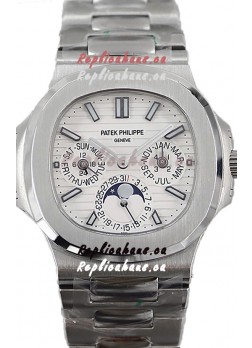 Patek Philippe Nautilus 5740 Perpetual Calendar Stainless Steel White Dial Swiss Replica Watch 
