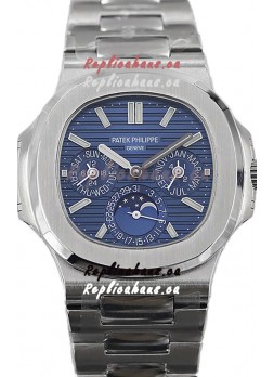 Patek Philippe Nautilus 5740 Perpetual Calendar Stainless Steel Blue Dial Swiss Replica Watch 