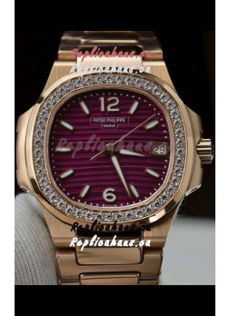 Patek Philippe Nautilus 7010/1R-013 Rose Gold Casing 32MM Swiss Quartz 1:1 Mirror Replica