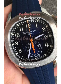 Patek Philippe Aquanaut 5968 Chronograph Steel Casing Blue Dial Watch in Swiss Automatic Movement