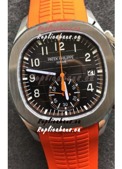 Patek Philippe Aquanaut 5968 Chronograph Steel Casing Orange Strap Watch in Swiss Automatic Movement