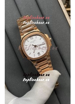 Patek Philippe Nautilus 7118/1200R-001 35MM 1:1 Mirror Swiss Replica Watch in White Dial