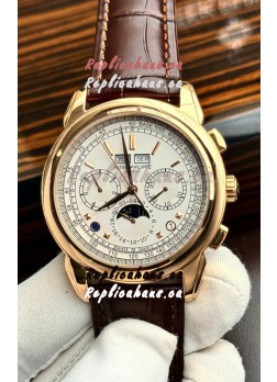 Patek Philippe Grand Complications 5270 Swiss Replica Watch in Rose Gold Casing White Dial