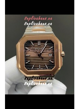 Patek Philippe Cubitus 5821 Two Tone Casing Brown Dial Swiss Replica Watch 