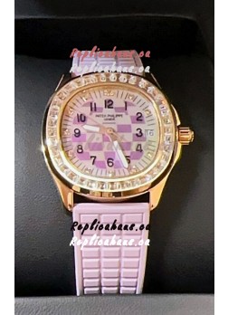 Patek Philippe Super Clone Aquanaut LUCE 5072R Rose Gold Automatic in Pink Dial 35MM