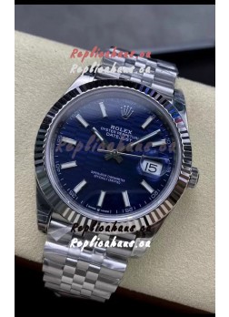 Rolex Datejust Cal.3235 Movement 1:1 Mirror Replica 904L Steel 41MM - Blue Fluted Motif Dial
